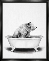 Stupell Industries Bear In A Tub Funny Animal Bathroom Drawing, Design b... - £81.80 GBP