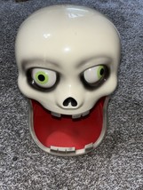 PAC Halloween Candy Bowl BIG MOUTH SKULL HEAD Light up Eyes/Spider/Sound... - £14.81 GBP