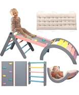 Pikler Triangle Set with Cushion, 7 in 1 Toddler Climbing Toys Indoor, M... - $292.74 CAD+