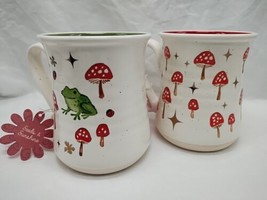 Set Of (2) Seed And Sunshine Frog And Mushroom 18oz Mugs With Tags - $55.43