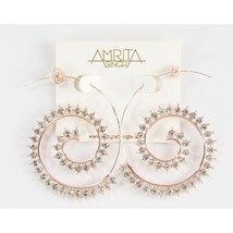 Amrita Singh Glamour Crystal Spiral Filigree Rose Gold Earrings ERC 5766 NWT - $18.99