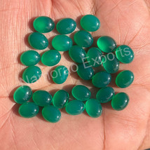 5x7 mm Oval Natural Green Onyx Cabochon Loose Gemstone Jewelry Making - £6.25 GBP+
