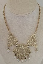 Vintage Sarah Coventry 17&quot; Goldtone Chain Statement Necklace Costume Jew... - £7.02 GBP