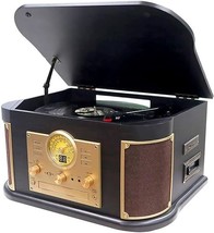 All-In-One Record Player 3 Speed Bluetooth Vintage Turntable Cd Cassette... - £188.22 GBP