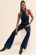 New Free People WE THE FREE Crvy Sydney Jumpsuit $168 SIZE 2 Blue - $79.20