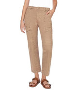 Well Worn Womens Cargo Pants Tan Khaki Twill Stretch Soft High-Rise Pockets - $58.79 CAD