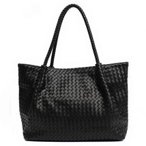 Fashion PU Leather Woven Handbags For Women Design Tote Female Large Daily Shoul - £59.46 GBP