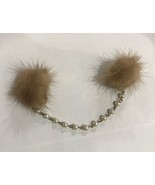 Vintage rare mid century jewelry mink fur pearls sweater dress clips! - £58.99 GBP