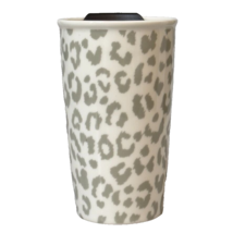 Home Essentials &amp; Beyond Travel Mug Ceramic Gray Cheetah Print Coffee Cu... - $8.09