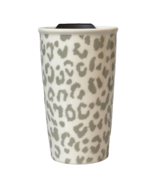 Home Essentials &amp; Beyond Travel Mug Ceramic Gray Cheetah Print Coffee Cu... - £6.41 GBP