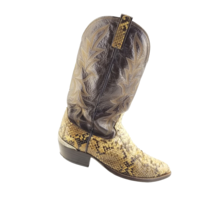 Dan Post Exotic Python Snakeskin Boots Western Cowboy Brown Leather Mens... - £95.23 GBP