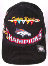 SUPER BOWL XXXII CHAMPIONS Hat-Denver Broncos-San Diego-NFL-Black-Snapba... - $18.74