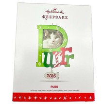 Hallmark Keepsake Ornament Purrr 2016 Christmas Red Green Cat - £10.28 GBP