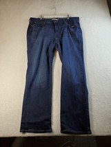 Levi&#39;s Dark Wash Straight Leg Jeans Mens Size 20W Blue Denim Pockets Pull On - £17.65 GBP