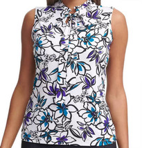 Calvin Klein Womens Floral-Print Tie-Neck Top Size X-Small Color Floral Print - £39.62 GBP