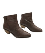 Journee Collection Womens 7 Cassie Boot Stacked Heel Brown Perforated Le... - $50.76 CAD