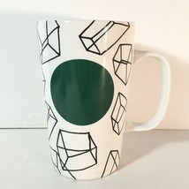 Starbucks Coffee Mug 2014 Green Dot Collection Ceramic Cup 16oz. Prisms Cubes - £17.07 GBP