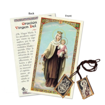 scapular and Our Lady of Mount Carmel Laminated  Spanish Prayer and  Esc... - $130.42 MXN