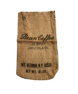 VTG BURLAP BEAN COFFEE 10lb SACK Mt Vernon New York German Chocolate - $14.36