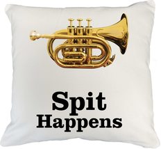 Spit Happens. Marching Mellophone Pillow Cover For French Horn Player, B... - £19.48 GBP+