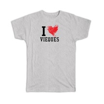 I Love Vieques : Gift T-Shirt Puerto Rico Tropical Beach Travel Souvenir - £14.22 GBP