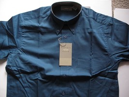 Natural Issue Men&#39;s Short Sleeve Button Down Shirt Sz Small Sapphire Blue - £23.80 GBP