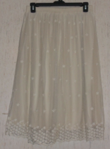 New Womens Krazy Kat Ivory Floral Lace Overlay Pull On Lined Skirt Size L - £29.20 GBP