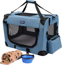 Portable Collapsible Dog Crate, Travel Dog Crate 24X17X17 with Soft Warm... - $86.72