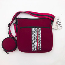 Jen &amp; Co. Neoprene DRU Burgundy Cheetah Print  Cross Body Bag in a Bag - $28.70