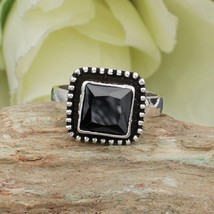 Natural Black Onyx Gemstone 925 Silver Ring Handmade Jewelry Ring All Sizes - £7.34 GBP