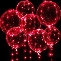 Red Light Up Balloons, 7 Packs 20 Inch Bobo Balloons With 10Ft Lights Fo... - £23.53 GBP