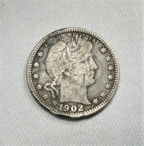 1902-O Silver Barber Quarter Coin AJ997 - £27.78 GBP