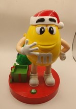 M & M Yellow Candy Dispenser Santa w/ Light up Christmas Tree - $19.25