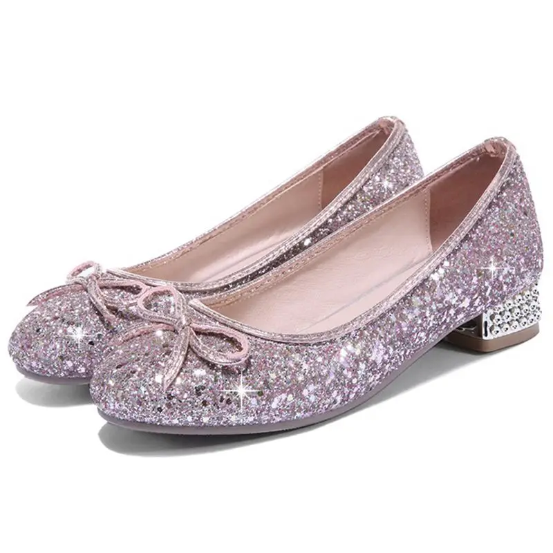 ORCHA LISA Women Bling dancing Shoes Loafers flats Sequined cloth Flat Shoes bow - £193.41 GBP