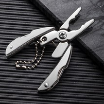 Stainless Steel Outdoor Portable Multitool Pliers Knife Keychain Screwdrive - £14.55 GBP