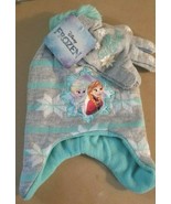 Disney FROZEN Winter Hat and Mitten Gloves Set Girls Elsa Cute NEW WITHO... - £9.33 GBP