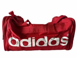 Vintage Red Adidas Duffel Gym Bag Rn #90288 Double Handle &amp; Shoulder Strap - £21.75 GBP