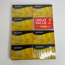 NEW Sony Hi8 60 min Digital8 120 min Hi8 HMP Cassette Tape 7 Pack + Extr... - $75.83