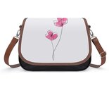 Mondxflaur Pink Floral Messenger Bag for Women PU Leather Crossbody Bag ... - $26.99