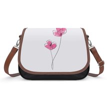 Mondxflaur Pink Floral Messenger Bag for Women PU Leather Crossbody Bag ... - £21.50 GBP