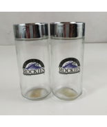 Vintage 1993 Hunter MLB Colorado Rockies Clear Glass 4.75&quot; Salt &amp; Pepper... - $14.84