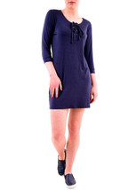 SUNDRY Womens Dress Long Lace-Up Elegant Stylish Cosy Fit Navy Size S - £39.19 GBP