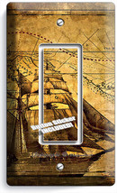 PIRATE SHIP TREASURE MAP SINGLE GFCI LIGHT SWITCH COVER BOYS BEDROOM ROO... - £8.91 GBP