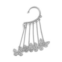 Silver-Plated Butterfly Tassel Ear Cuff - £10.03 GBP