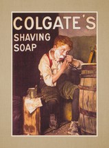 Vintage Shaver Mens Bathroom Wall Art Gift Retro Colgate Shaving Soap Poster - £15.97 GBP - £23.97 GBP