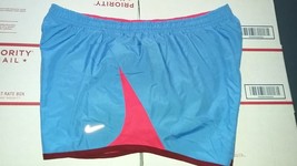 Nike TEMPO Women&#39;s Running Shorts Sz L BLUE Design - £20.08 GBP