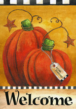 1104 Pumpkin Autumn Welcome Garden Flag - $8.95