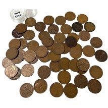 1919 - 1926 Lincoln Wheat Cent Copper Coin Collection One Penny Lot of 56 - £5.44 GBP