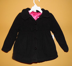 Healthtex Baby Infant Polar Fleece Coat Black Pink Lining size 4T NEW - £9.91 GBP