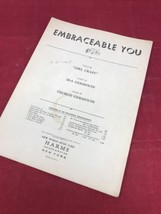 Vintage Sheet Music 1930 Embraceable You Girl Crazy By George &amp; Ira Gershwin - £11.06 GBP